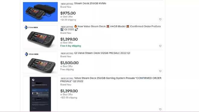 Steam Deck vừa mở pre-order, giới đầu cơ đã mở bán trên eBay với giá cao gấp đôi - Ảnh 1. Steam Deck vừa mở pre-order, giới đầu cơ đã mở bán trên eBay với giá cao gấp đôi - Ảnh 1.
