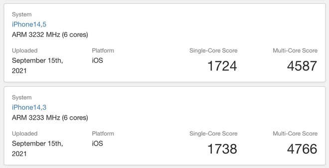 Chip A15 Bionic trên iPhone 13 đã có điểm benchmark - Ảnh 4. Chip A15 Bionic trên iPhone 13 đã có điểm benchmark - Ảnh 4.