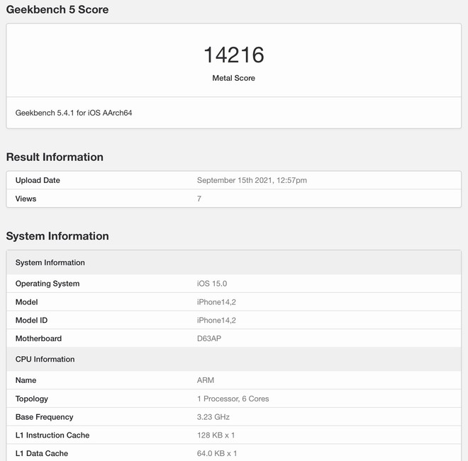 Chip A15 Bionic trên iPhone 13 đã có điểm benchmark - Ảnh 2. Chip A15 Bionic trên iPhone 13 đã có điểm benchmark - Ảnh 2.