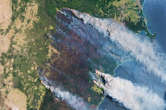 Khói từ vụ cháy rừng lịch sử ở Australia cung cấp chất dinh dưỡng cho Thái Bình Dương, tạo ra một mảng tảo lớn hơn chiều rộng của Australia - Ảnh 1.