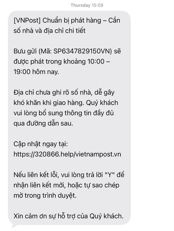H&agrave;ng loạt tin nhắn mạo danh cơ quan, đơn vị uy t&iacute;n để lừa đảo: Giả cả Bộ C&ocirc;ng an, VNPost v&agrave; VNeID - Ảnh 2.