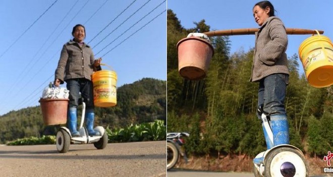 Chuyên dùng Hoverboard để ship rau, nữ nông dân nổi như cồn trên mạng xã hội Trung Quốc - Ảnh 2.