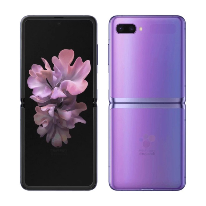 Smartphone màn hình gập vỏ sò Galaxy Z Flip lộ ảnh render chính thức, giá 38 triệu đồng - Ảnh 1.