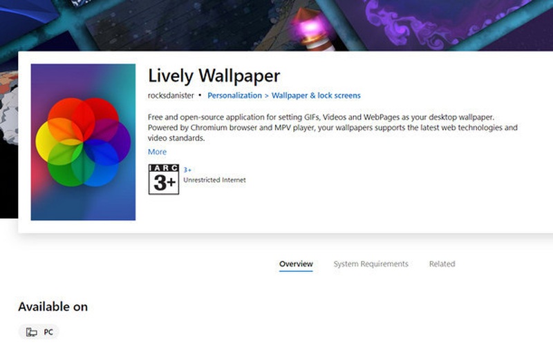 Đã có thể cài hình nền động trên Windows 10 thông qua ứng dụng trên Microsoft Store