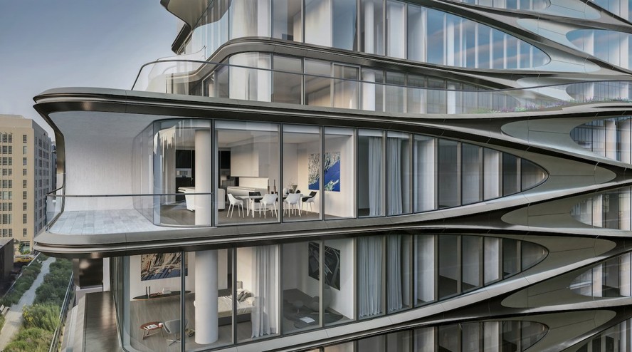  Tòa nhà 11 tầng sẽ có 40 căn hộ, trong đó có 2 căn penthouse cao cấp với chất liệu kính trong suốt từ trần đến sàn nhà trị giá 50 triệu USD. 