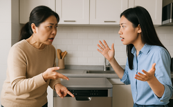 Mẹ bảo mua máy rửa bát phí tiền, con dâu đáp thẳng: “Nhìn tay mẹ kìa..."