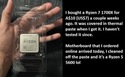 Mua CPU cũ giá 7 USD dính đầy keo, game thủ ngỡ ngàng khi vệ sinh ra "kho báu" Ryzen 5 5600