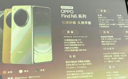 OPPO Find N6 lộ cấu hình trước giờ ra mắt: màn hình gập 8,12 inch 2K+, pin 6.000mAh, camera 200 MP
