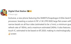 OnePlus 16 lộ pin 9.000 mAh, màn hình phẳng viền siêu mỏng ra mắt tháng 10