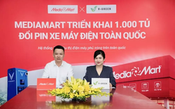 V-Green lắp 1.000 tủ đổi pin xe máy điện tại các siêu thị điện máy MediaMart trong tháng 5/2026