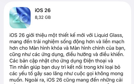 iOS 26 đã có bản chính thức, cập nhật để trải nghiệm Liquid Glass ngay