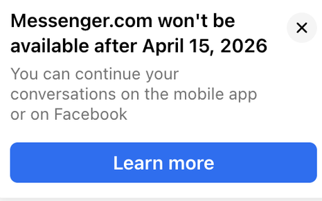 Mới sáng mùng 1 Tết, Facebook bất ngờ thông báo khai tử Messenger.com