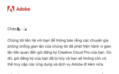 Người dùng Việt bị Adobe khoá tài khoản vì lý do "gian lận" dù trả tiền đàng hoàng