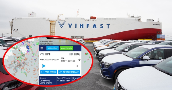 Cập nhật hành trình tàu chở lô VinFast VF 8: Vận tốc 27 km/h, đang trên đường tới Hồng Kông