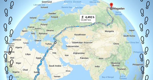 The longest road in the world extends from Africa to the Far East