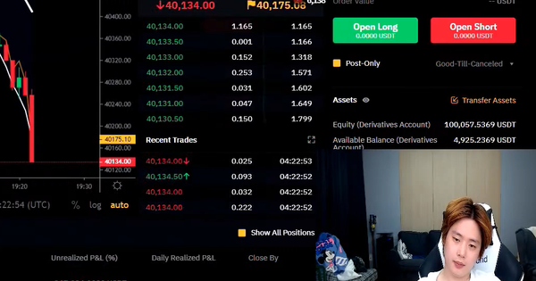 Courageously Long BTC in the midst of the crypto market going down, Korean streamer “burned” more than 10 million USD after a few hours