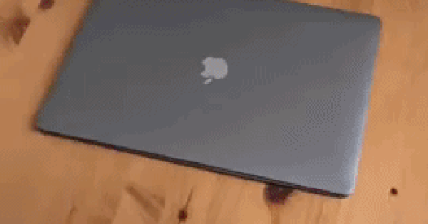 Instead of throwing the damaged MacBook in the trash, the guy turned the MacBook into… a trash can