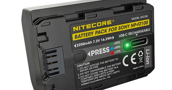 No more worries, this Sony camera battery can be charged via USB-C easily