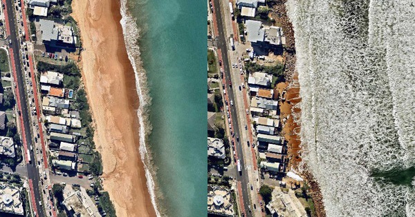 Why does climate change cause sea levels to rise, but these beaches do not sink but expand?