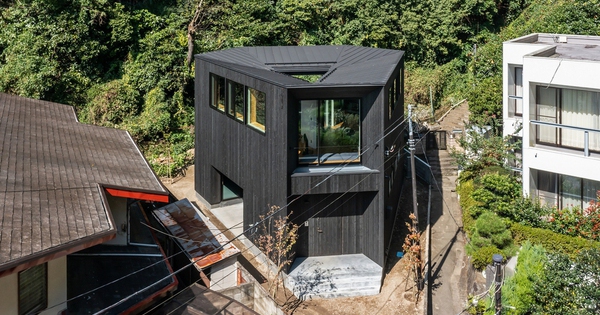 The house is like a ‘black pearl’ in the middle of the Japanese forest