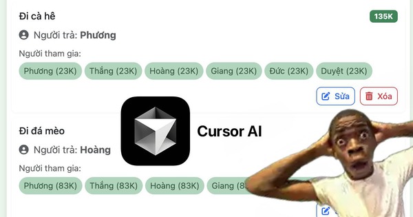 Đồng nghiệp than thở chuyện chia tiền ăn, tôi dùng Cursor AI code luôn ra trang web tính tiền "xịn" hơn Splitwise: Tốn chưa tới 1 giờ, chi phí không tới 2 bát phở