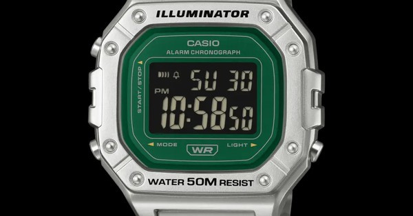 Casio W218HD-3AV: Đồng hồ điện tử mặt xanh đậm, giá chỉ 1,2 triệu đồng