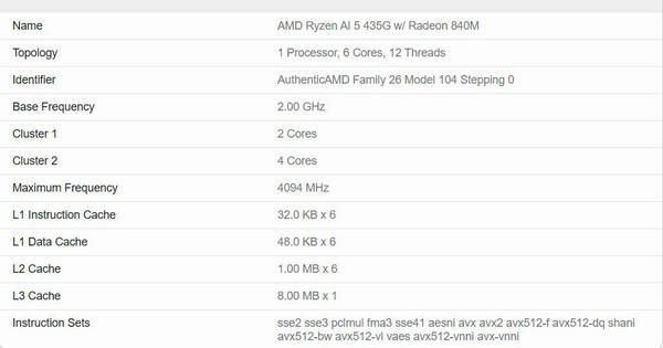 AMD Ryzen AI 5 435G lộ điểm benchmark mạnh mẽ, hiệu năng vượt trội