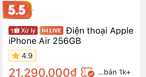iPhone Air giảm giá sâu, từ 32 triệu xuống còn 21 triệu đồng