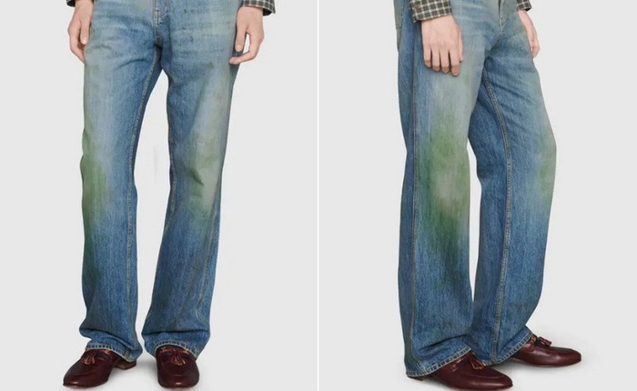 Gucci đang bán những chiếc quần jean ố màu và bẩn trông như "mới làm vườn về" với giá lên tới 765 USD