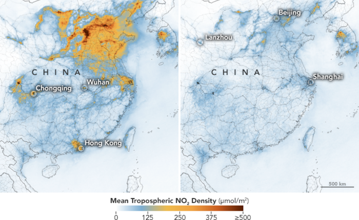 Lượng khí thải nhà kính tại Trung Quốc sụt giảm đáng kể, sau khi dịch bệnh virus Covid-19 bùng phát