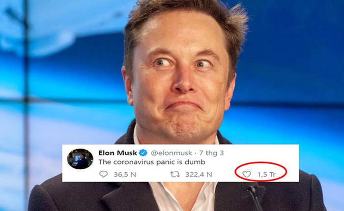 Dòng tweet vỏn vẹn 5 từ về Covid-19 hút 1,5 triệu lượt thích của Elon Musk: Thật ngớ ngẩn khi hoảng loạn vì virus corona!