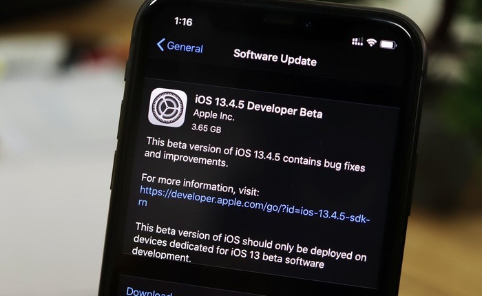 Apple tung ra iOS 13.4.5 Beta, hé lộ về mẫu iPhone sắp ra mắt