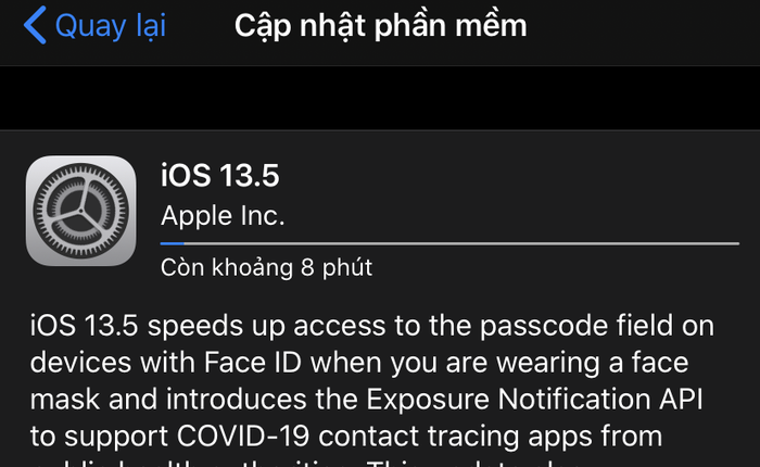 Apple tung ra iOS 13.5 chính thức dành cho lập trình viên