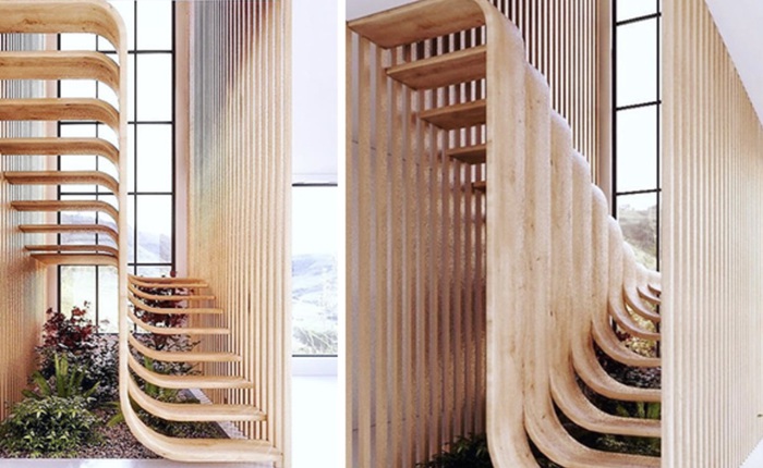 Trong con mắt của kiến trúc sư tài ba, cầu thang cũng có thể biến thành tác phẩm nghệ thuật như thế này đây
