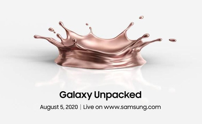 Samsung chính thức thông báo sự kiện Unpacked 2020 ra mắt Galaxy Note 20 sẽ diễn ra vào ngày 5 tháng 8