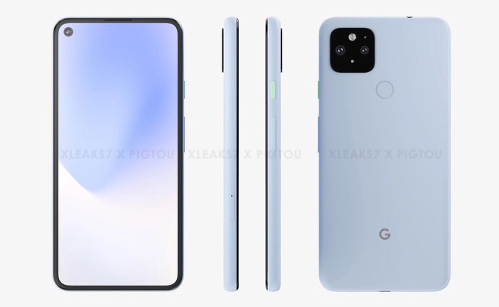 Pixel 5 XL lộ thiết kế: Màn hình "nốt ruồi", cụm camera hình vuông, cảm biến vân tay mặt lưng