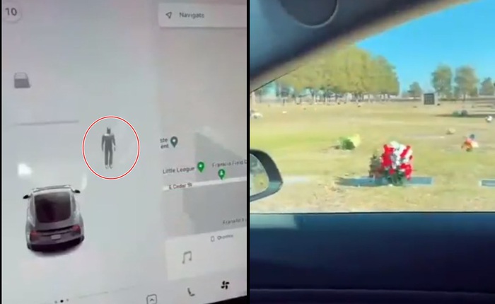 Đang di chuyển trên đường, xe Tesla bỗng nhiên phát hiện 'người vô hình' ở nghĩa trang hoang vắng?