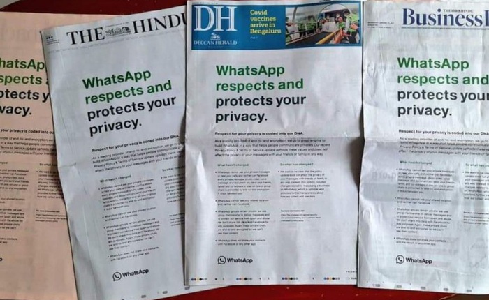 Ấn Độ yêu cầu WhatsApp hủy kế hoạch chia sẻ dữ liệu với Facebook