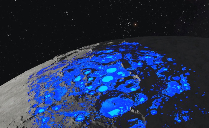 Giả thuyết mới: nước trên Mặt Trăng do "gió" từ Trái Đất thổi sang