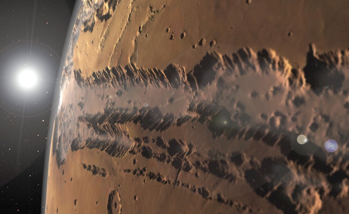Hẻm núi Sao Hỏa dài hơn bề ngang nước Mỹ chứa một lượng nước lớn