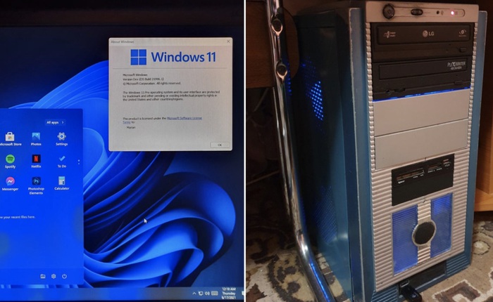 Windows 11 chạy ngon lành trên PC "cổ" từ 2007 với chip Dual Core 2.2 GHz và 4GB RAM DDR2