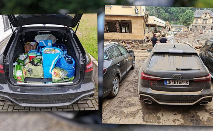 Đem chiếc RS6 "hàng mượn" đi cứu trợ lũ lụt, YouTuber bị Audi quở trách: Xe của chúng tôi không phải để làm việc đó