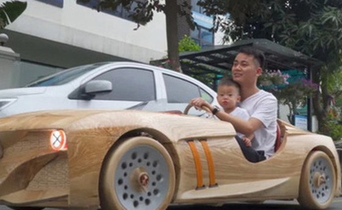 Ông bố trẻ Bắc Ninh tự tay chế tạo siêu xe đưa con đi học khiến ai cũng ngỡ ngàng