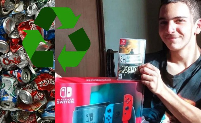 Game thủ cần mẫn nhặt gần nửa tấn vỏ lon đi bán trong suốt 9 tháng để mua Nintendo Switch