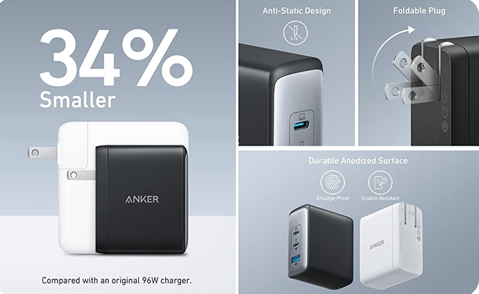 Anker mở bán sạc 100W, 3 cổng USB mà lại "mi nhon" hơn sạc của Apple