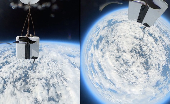 Ngắm Trái Đất tuyệt đẹp từ độ cao hơn 24.000 m bằng camera gắn trên khí cầu