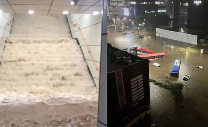 Chùm ảnh: Seoul 'xung quanh toàn là nước' trong trận mưa lớn nhất 80 năm qua, hàng loạt người phải rời bỏ nhà cửa