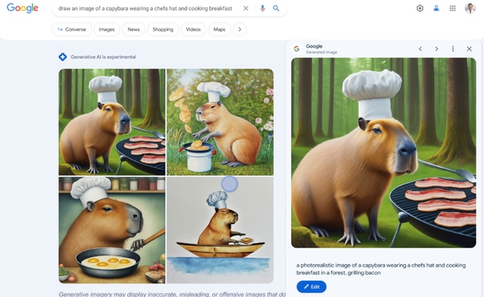 Tính năng tạo ảnh bằng AI đã được tích hợp trên công cụ tìm kiếm Google