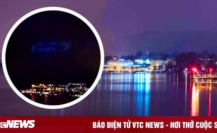 UFO hình đĩa khổng lồ lơ lửng trên hồ nổi tiếng Thụy Sĩ
