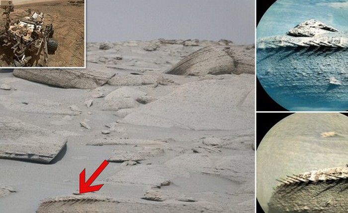 Tàu thám hiểm Curiosity của NASA phát hiện tảng đá giống hóa thạch xương trên bề mặt Sao Hỏa